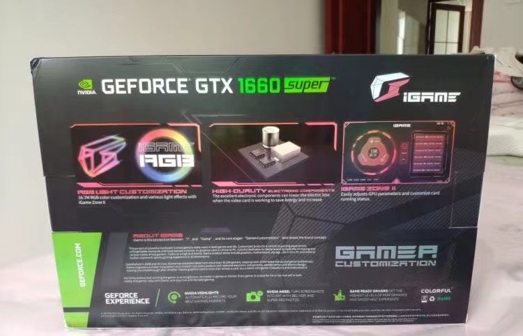 Karta graficzna 6G ETH Mining Rig 1785MHZ Kolorowa karta IGaMe GeForce GTX 1660 Super Ultra